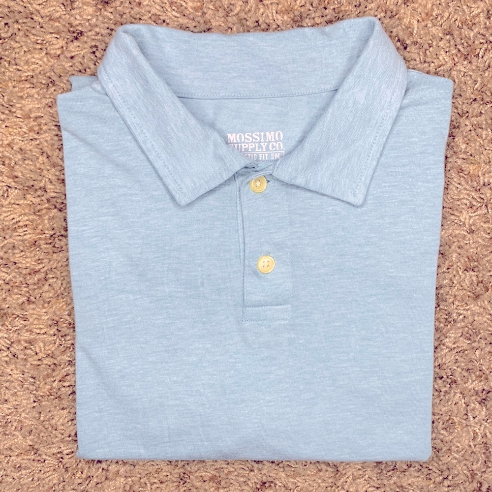 Mens Mossimo polo, size:MEDIUM, color:AQUA BLUE
